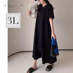 t180☆3L/XXL☆半袖 Tシャツ ワンピース＊シンプル 無地
