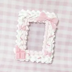【71】ホイップデコ ピンク リボン チョコレート トレカケースデコ 量産型