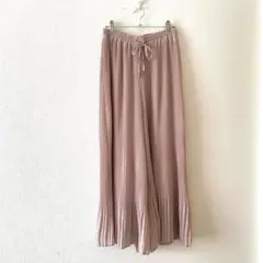 ☆【エージーバイアクアガール】ワイドパンツ プリーツ ウエストゴム 裏地有 M