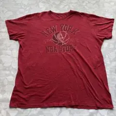 NBA ロゴ入り 赤 Tシャツ 2XLサイズ相当