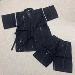 黒いストライプ模様の甚平　110cm