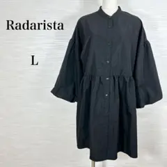 美品★radarista シャツワンピース　チュニック　腕バルーン　黒　L