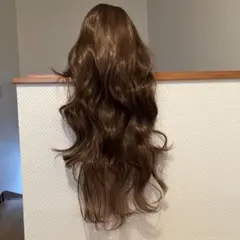 ブラウンウェーブロングウィッグ 約60cm