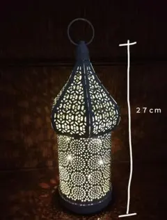 モロッコ風ランタン／LEDライト／単4電池✖3個／ホワイトアンティーク／新品