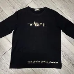 DUALBERGDAISY/動物プリント 長袖Tシャツ 黒M~L対応