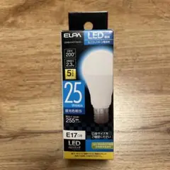 ELPA LED電球 E17 25W相当 昼光色