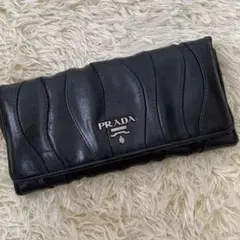 【良品✨】プラダ 長財布 キルティング レザー ブラック