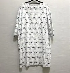 LOISIR とらねこボンボン　七分袖　ワンピース