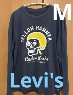 00'ヴィンテージ古着 Levi's スカルプリント 長袖カットソー ネイビー