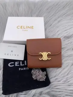 CELINE ブラウン 三つ折り財布 e