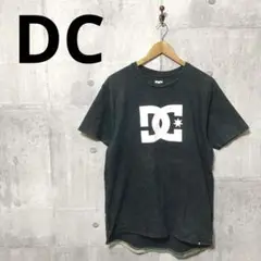 DC ディーシー メンズ カモフラ切替 ロゴT Tシャツ L ブラック