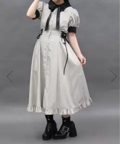 アクシーズファム POETIQUE ストライプロングワンピース