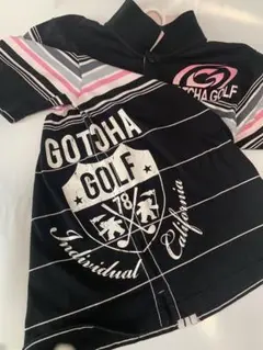 GOTCHA GOLF ガッチャゴルフメンズ ポロシャツ ブラック&ピンク