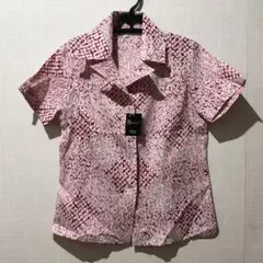 【新品タグ付き】Tatsunami　半袖オリジナルブラウス　Lサイズ　総柄　希少