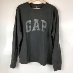 GAP ギャップ メンズ 長袖 ロゴ Tシャツ グレー ブランド