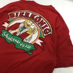 ビール 王様 ドリンクTシャツ 赤 メンズXL