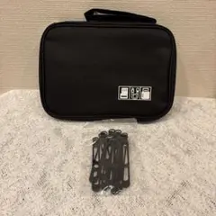 fogman ケーブル 収納 ポーチ ケース バッテリー PC周辺機器 黒