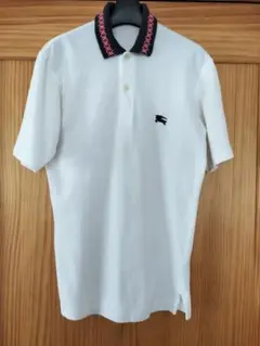 Burberry 白ポロシャツ　90' ビンテージ　〈Ｓサイズ〉　白タグ　半袖