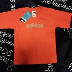 adidas オレンジ Tシャツ 128　タグ付き