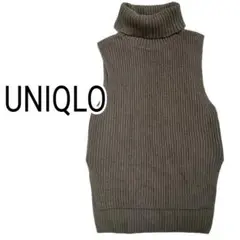 UNIQLO ユニクロ ミドルゲージタートルネックロングベスト ウール混 M