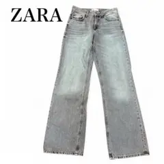 【ちょん様】ZARA ワイドデニムパンツ グレー M トレンド完売希少