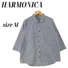 美品☆ HARMONICA ハーモニカ 七分袖 シャツ Mサイズ　b942