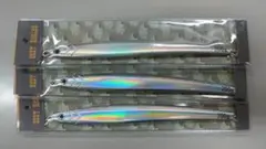 メタルジグ タチパターン ホログラム シルバー 薄型 200g 21cm 3本