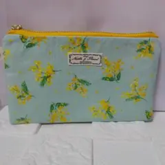 フラットポーチ ミモザ ミントグリーン