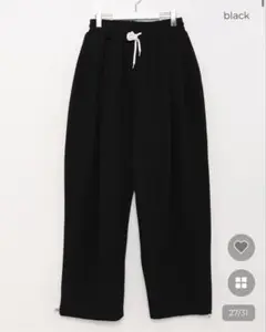 ピンタックワイドスウェットパンツ