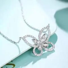 ⚫人気につき再入荷✨ CZダイヤモンド バタフライ ネックレス シルバー 925