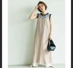 ‼️SALE中‼️新品 coca プリーツ キャミワンピース ベージュ