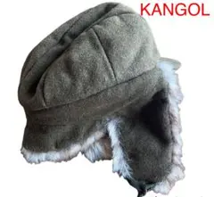 L 美品 KANGOL Wool Aviator パイロットキャップ グリーン