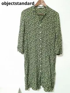 美品　objectstandard　花柄　シャツワンピース 絹100%　 38
