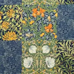 V&A シーチング モリスモザイク ネイビー 　生地　2m
