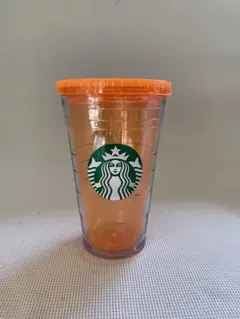 良品スターバックス 透明タンブラー オレンジ蓋 473ml