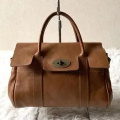 マルベリー ハンドバッグ ベイズウォーター ターンロック レザー 茶色 金具