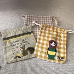 Petit Jam 他　巾着袋 3点セット