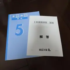 新品　四谷大塚　5年夏期講習 算数