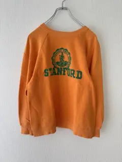 vintage カレッジ スウェット ラグラン フロッキー 古着 ビンスエ