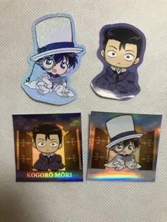 名探偵コナン　ちぢませ隊ステッカー　毛利小五郎　キッド+おまけ