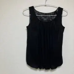 ブラックノースリーブ Lサイズ シルク混合　b216