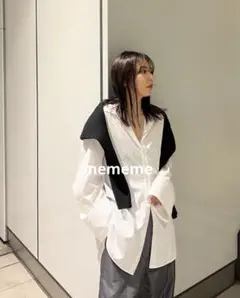 ETRE TOKYO 新作 即完売 ワイドスリーブシャツ レイヤード ホワイト