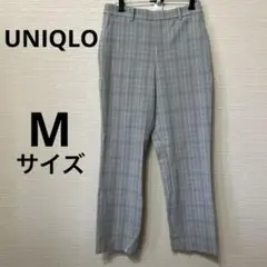 新品UNIQLO グレー チェック柄 スラックス