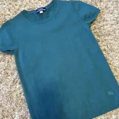 BURBERRY BLUE LABEL 半袖ニット M ティール