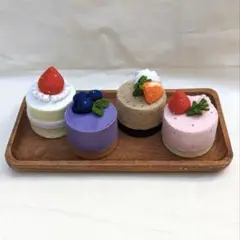 フェルトケーキ　ショートケーキ　フェルトままごと