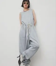 【HANNE】ベアバックスウェットジャンプスーツ　S