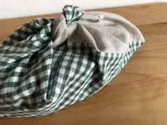 113.あずま袋　グリーンチェック小　お弁当箱包み