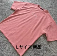 CPCM ロゴ刺繍ジャガード半袖TシャツコーラルピンクL新品