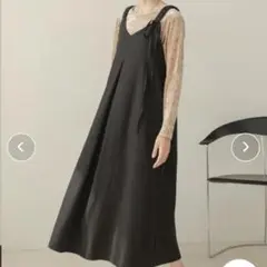 マットサテンタックリボン ワンピース