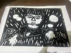 小4 版画　版　　宿題